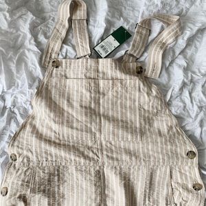 NWT Wild Fable Linen Pant Overalls in Cream Size M